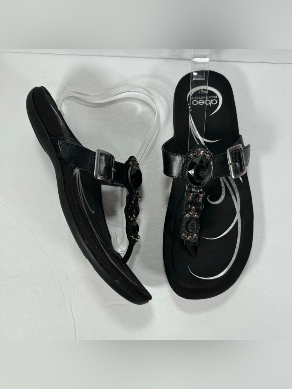 Abeo B.I.O. System Black Bling Sandals Comfort Shoes Women Size 11